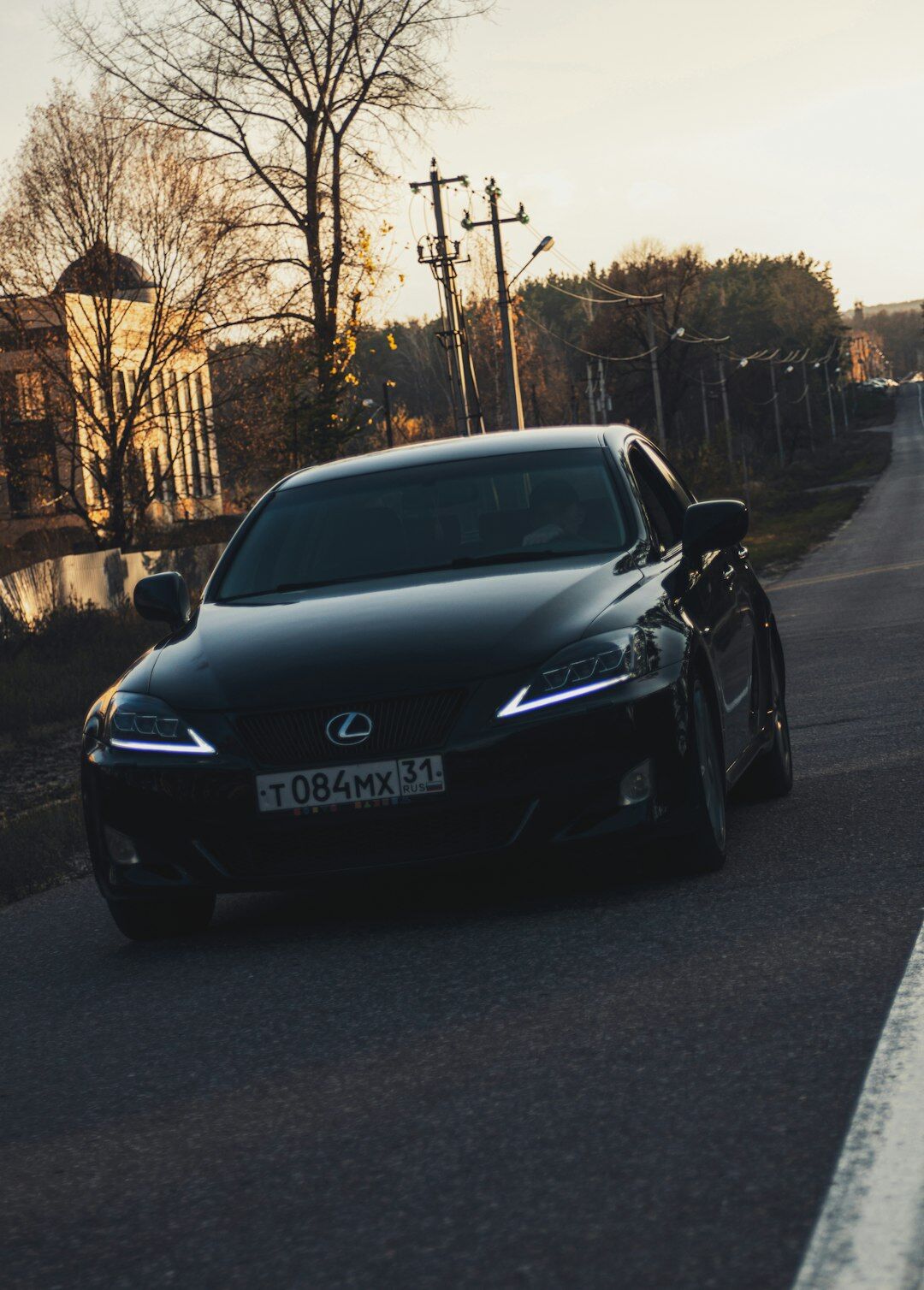 luxury car on scenic road