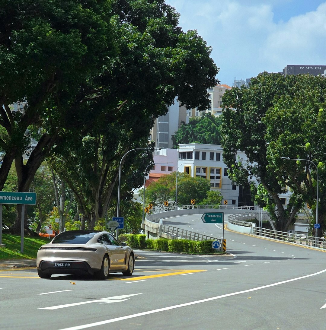 luxury electric car on road