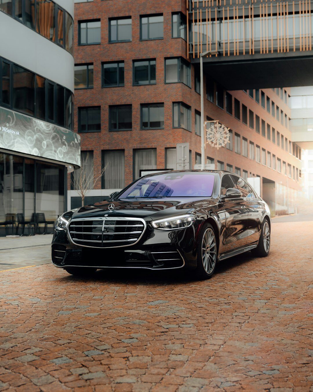 luxury sedan parked