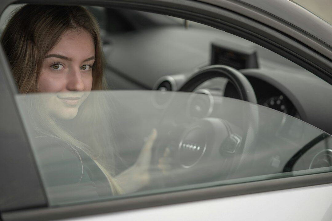 person test driving car